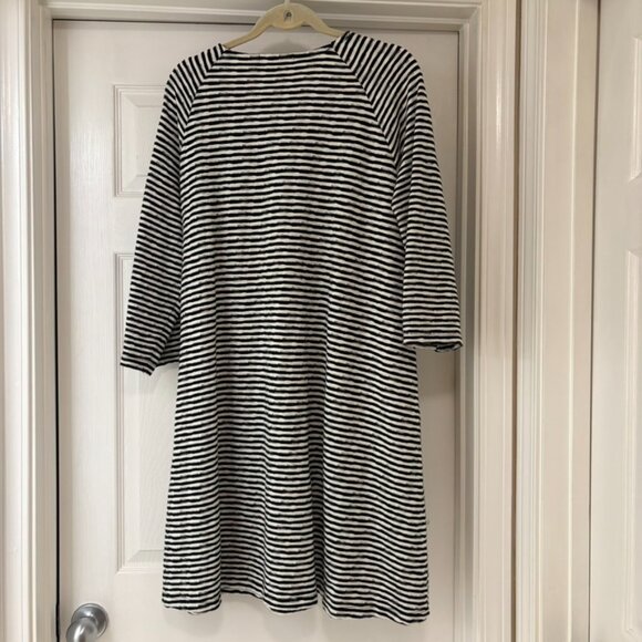 Gudrun Sjoden Organic Cotton Striped Tunic Dress, Black/Cream XL - Picture 7 of 7